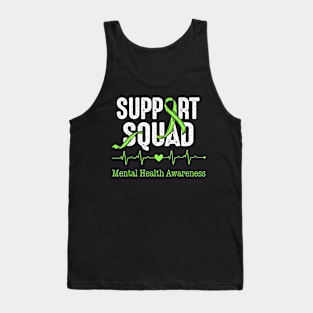 Support Squad Mental Health Awareness Green Ribbon Men Women Tank Top